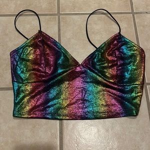 Rainbow Snakeskin Rave Top